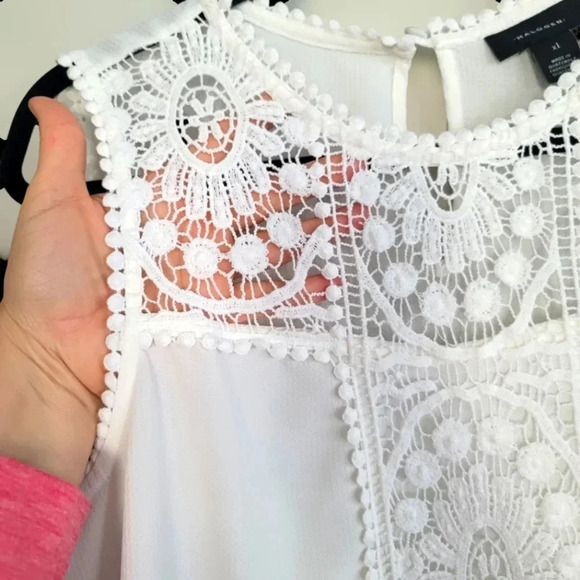 Halogen Lace & Crepe Top Ivory Cloud Size XL - Picture 7 of 8